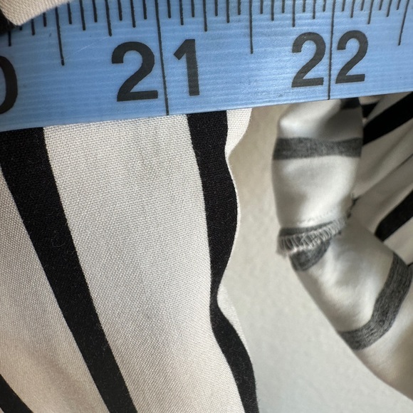 Milk & Honey Black and White Striped Button Down Shirt - Picture 8 of 9